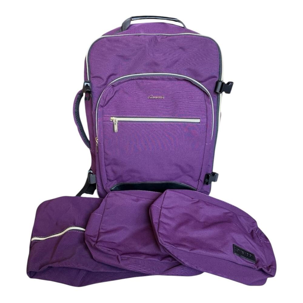 Lovevook 40L Purple Travel Backpack Soft Case Suitcase Women Bag Packing Cubes